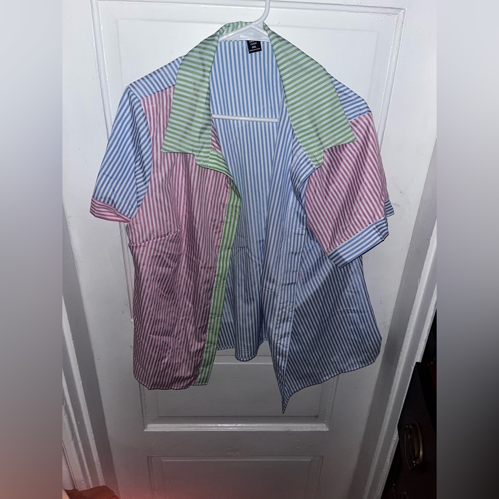 SHEIN Multicolor Striped Printed Button Down Shirt